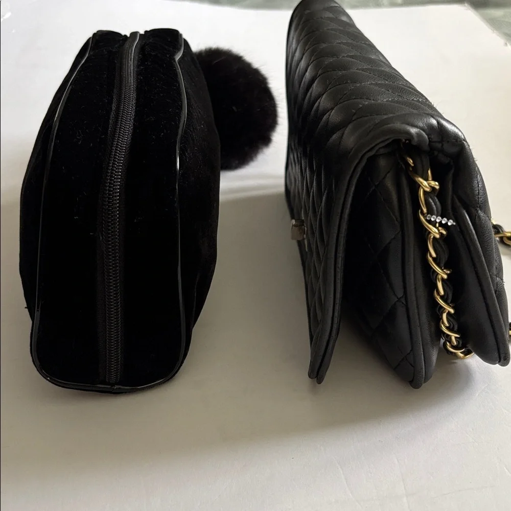 CHANEL (PARFUM) BLACK VELVET BAG…CLUTCH/MAKEUP BAG/ANYTHING BAG😊❤️😊